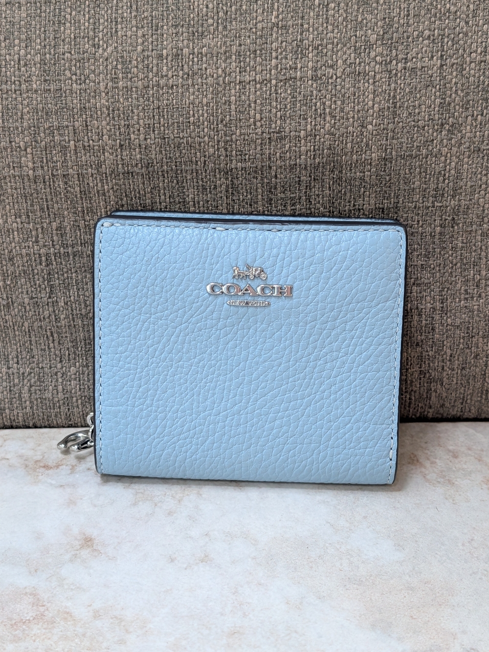 Coach Pebbled Leather Snap Zip Around Wallet NWT